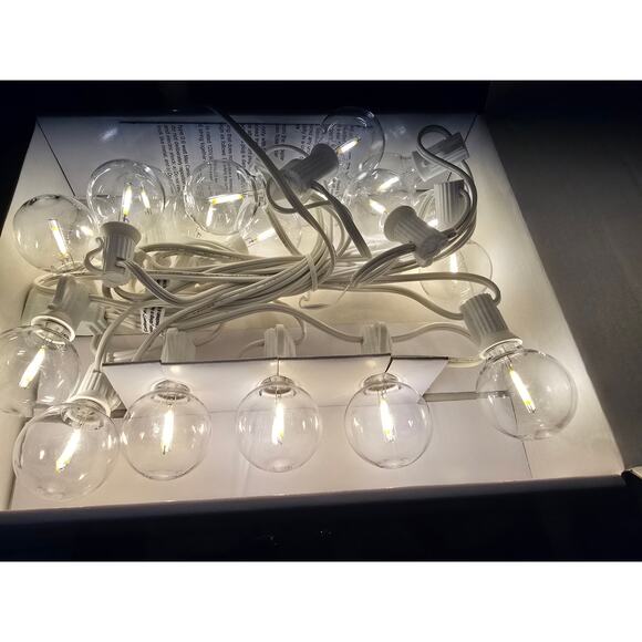Room Essentials LED String Lights – Warm White Globe Bulbs – New in Box (Tested) - Picture 2 of 9